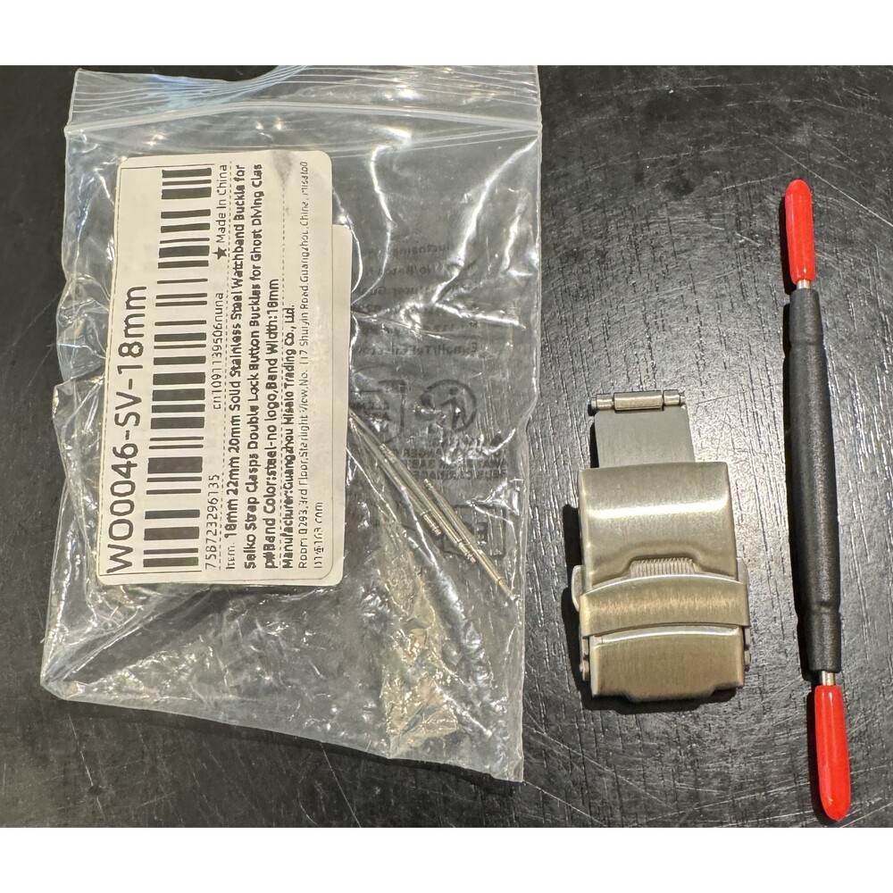 New Seiko Stainless Steel Strap Clasps SV-18MM Double Lock
